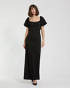 Formal Dresses Tea Length Formal Ruffle Dress Black