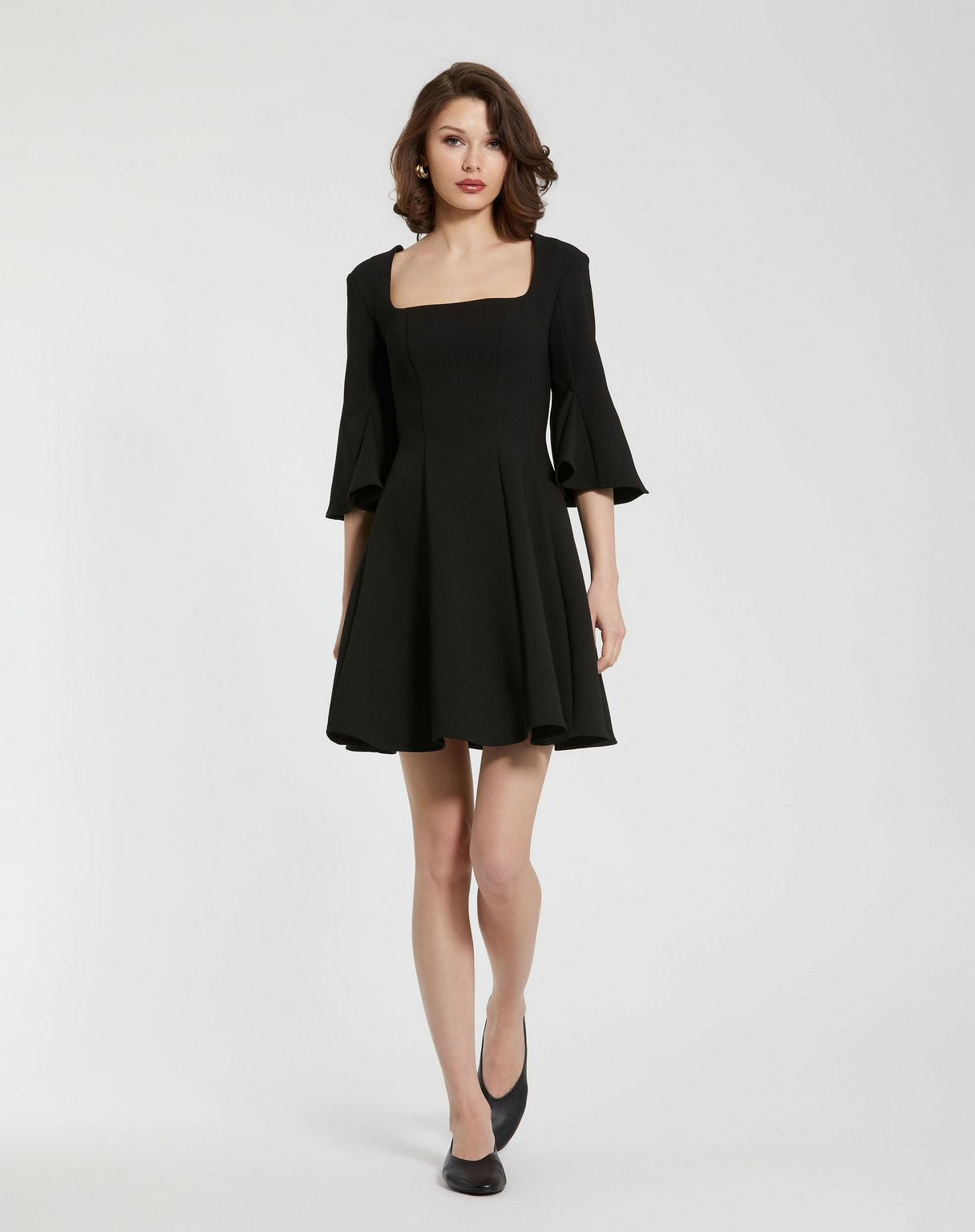 Cocktail Dresses Short Mini Square Neck Cocktail Dress Black