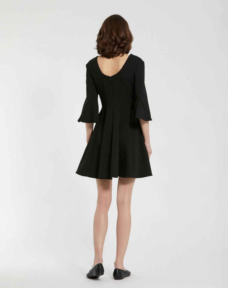 Cocktail Dresses Short Mini Square Neck Cocktail Dress Black