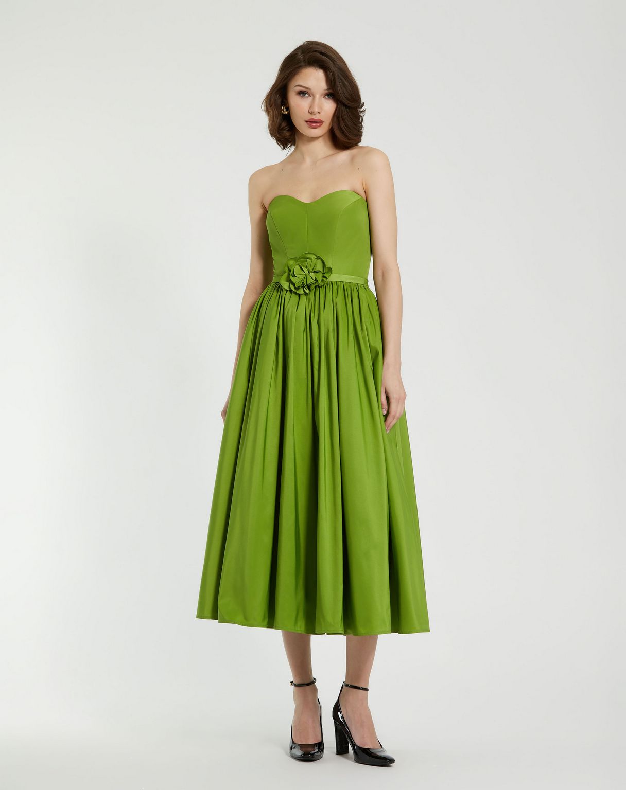 Formal Dresses A Line Tea Length Floral Detail Formal Dress Pear