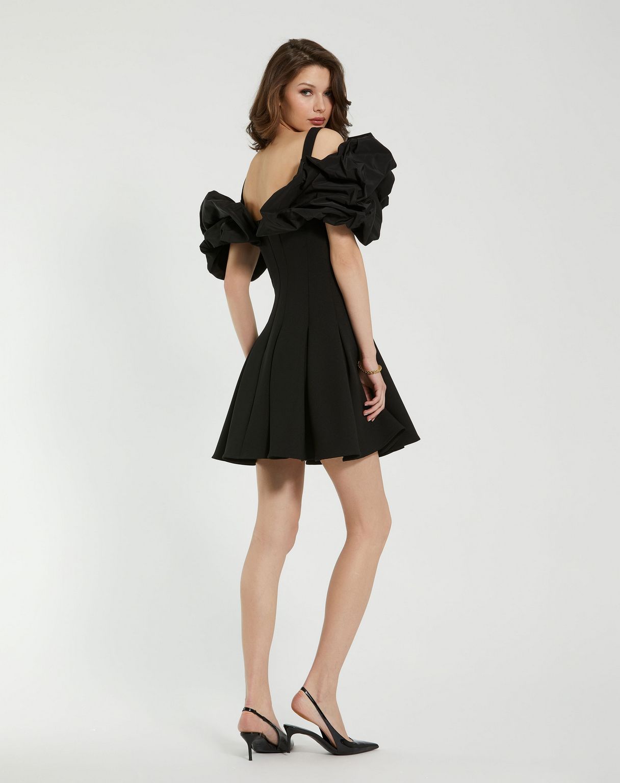 Cocktail Dresses Short Ruffle Detail Cocktail Dress Black