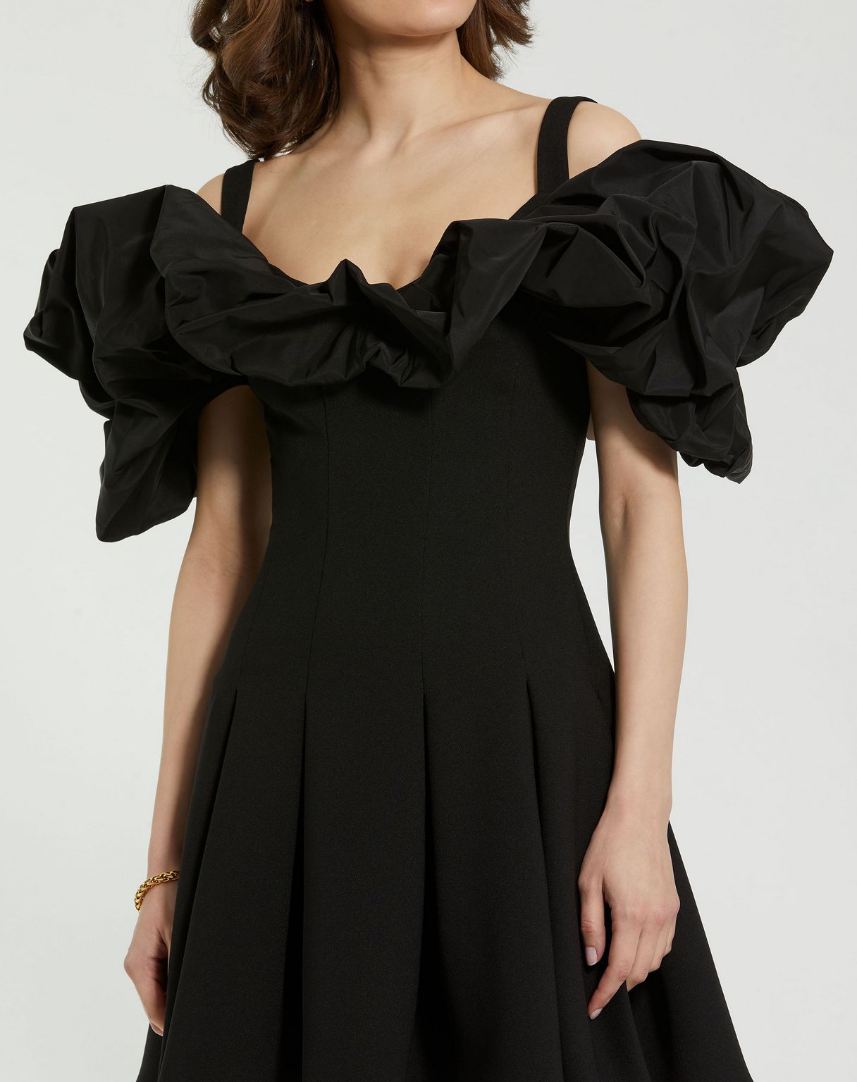 Cocktail Dresses Short Ruffle Detail Cocktail Dress Black