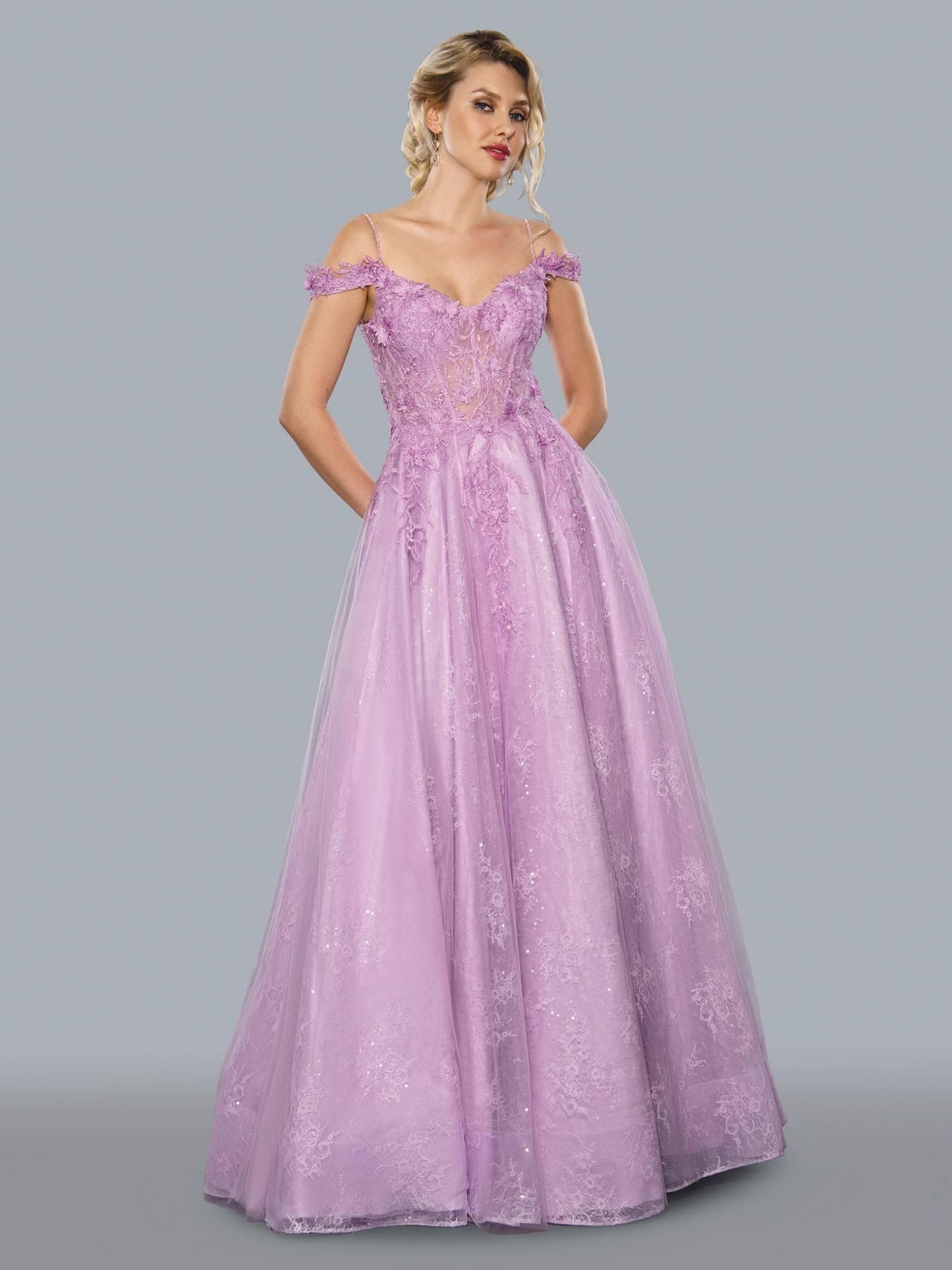 Stella Couture 21038 Off Shoulder Long Prom Dress