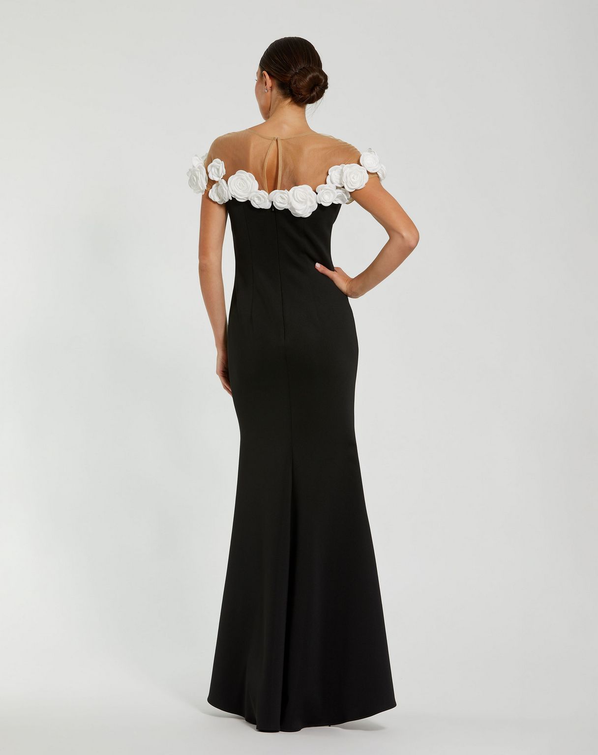 Formal Dresses Long Fitted Formal Evening Dress Black Cream