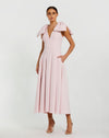 Formal Dresses Fitted Evening Formal Midi Dress  Blush