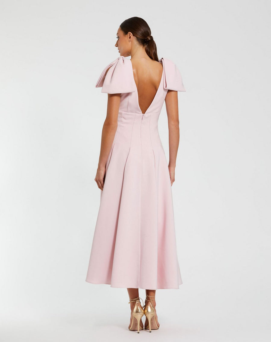 Formal Dresses Fitted Evening Formal Midi Dress  Blush