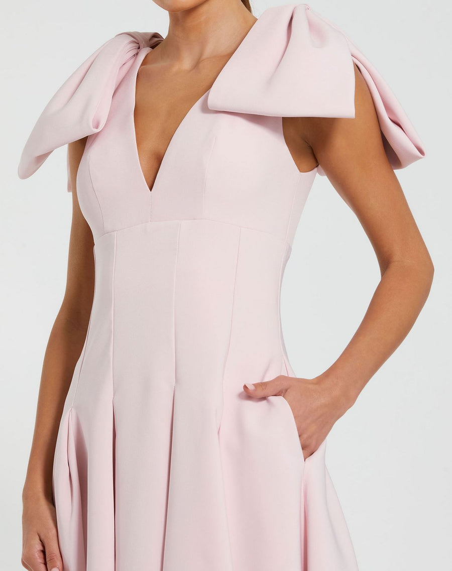 Formal Dresses Fitted Evening Formal Midi Dress  Blush