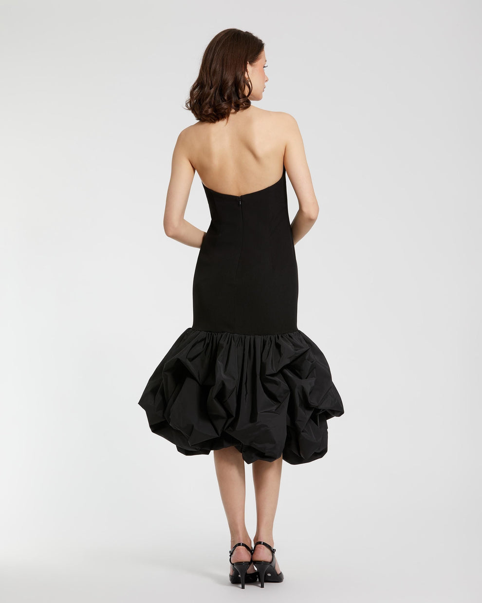 Cocktail Dresses Short Cocktail Ruffle Midi Length Dress Black
