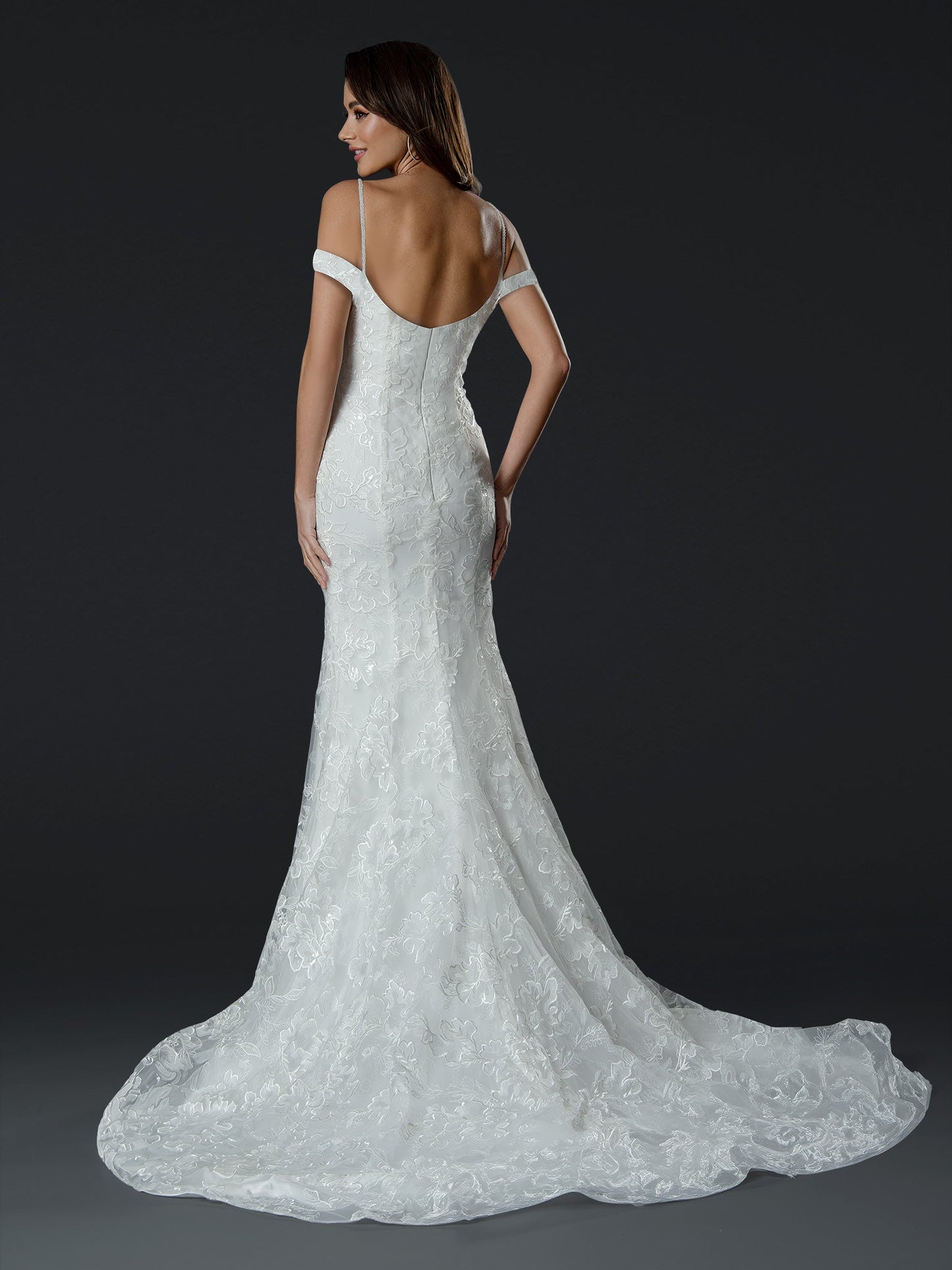 Wedding Dresses Long Bridal Wedding Fitted Dress Off White