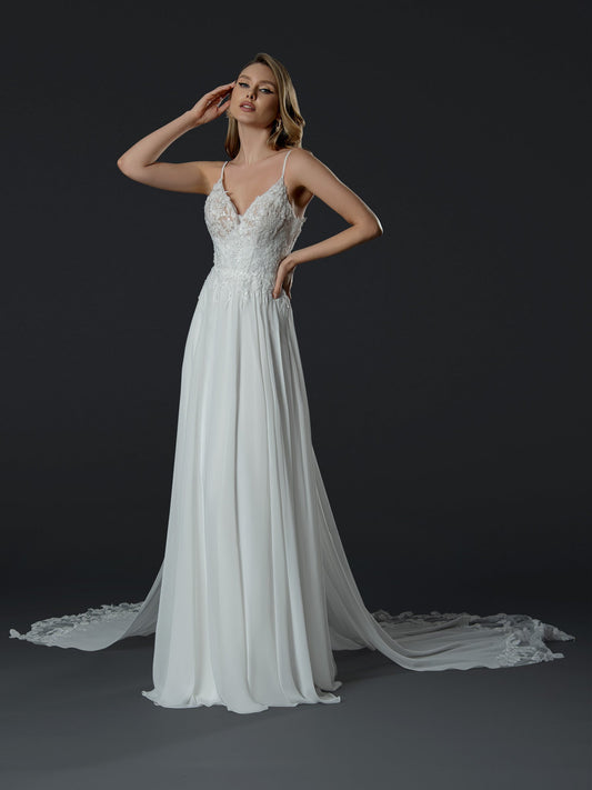 Wedding Dresses Long A Line Wedding Dress Off White
