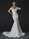 Wedding Dresses Long Pleated Mermaid Wedding Dress Off White