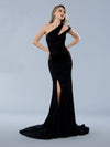 Wedding Dresses Fitted Long Slit Wedding Dress Black