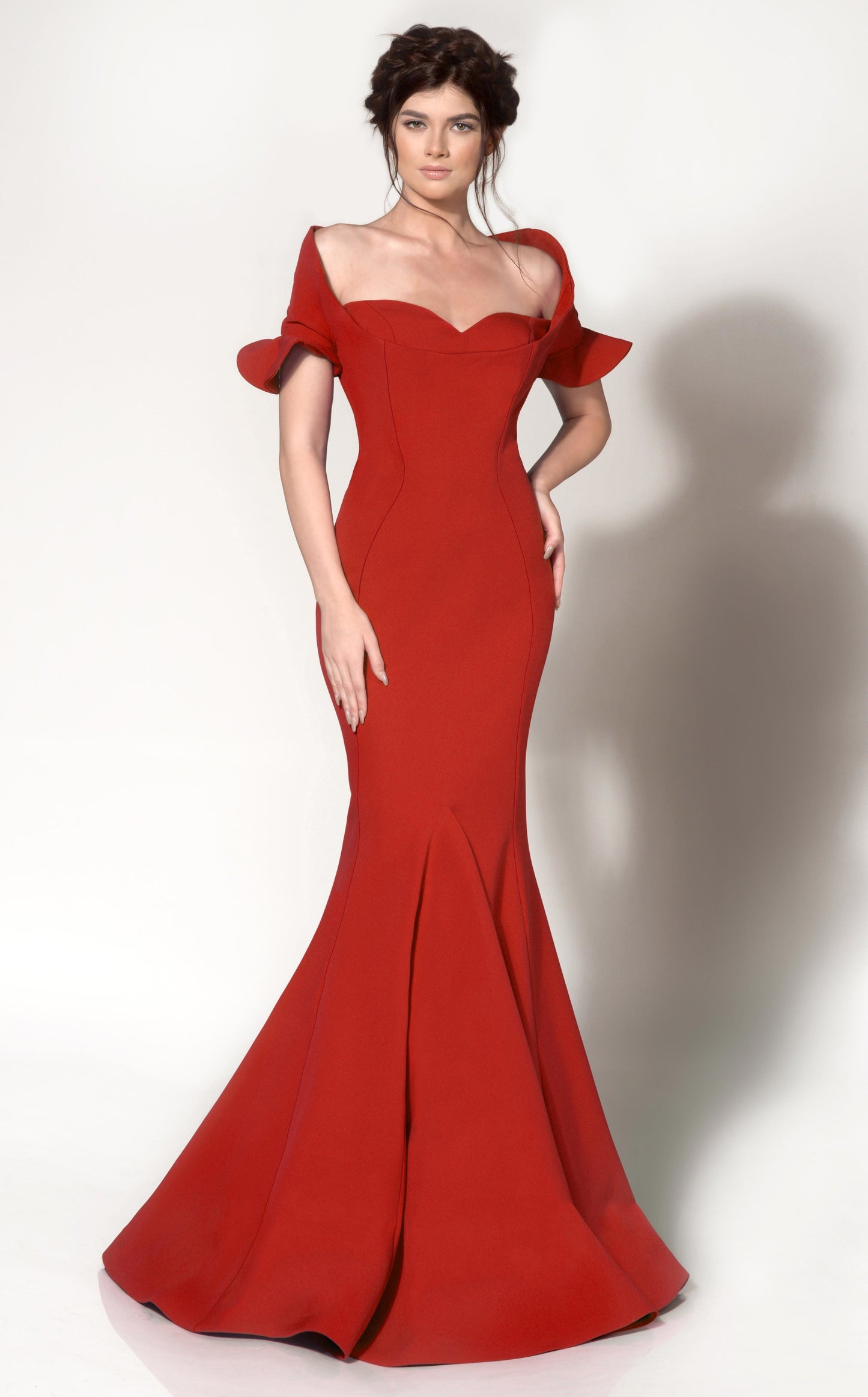 Formal Dresses Long Mermaid Formal Ruffled Evening Dress Red