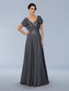 Mother of the Bride Dresses Long Formal Mother of the Bride A Line Dress Charcoal