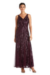 Nightway Long Formal Sequins Dress 21685 - The Dress Outlet Plum