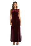 Formal Dresses Fitted Velvet Long Formal Petite Dress  Burgundy