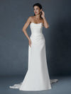 Wedding Dresses Long Simple Pleated Wedding Dress Off White
