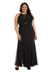 Plus Size Dresses Long Halter Formal Plus Size Evening Dress Black