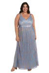 Plus Size Dresses Long Shimmer Formal Plus Size Evening Dress Blue