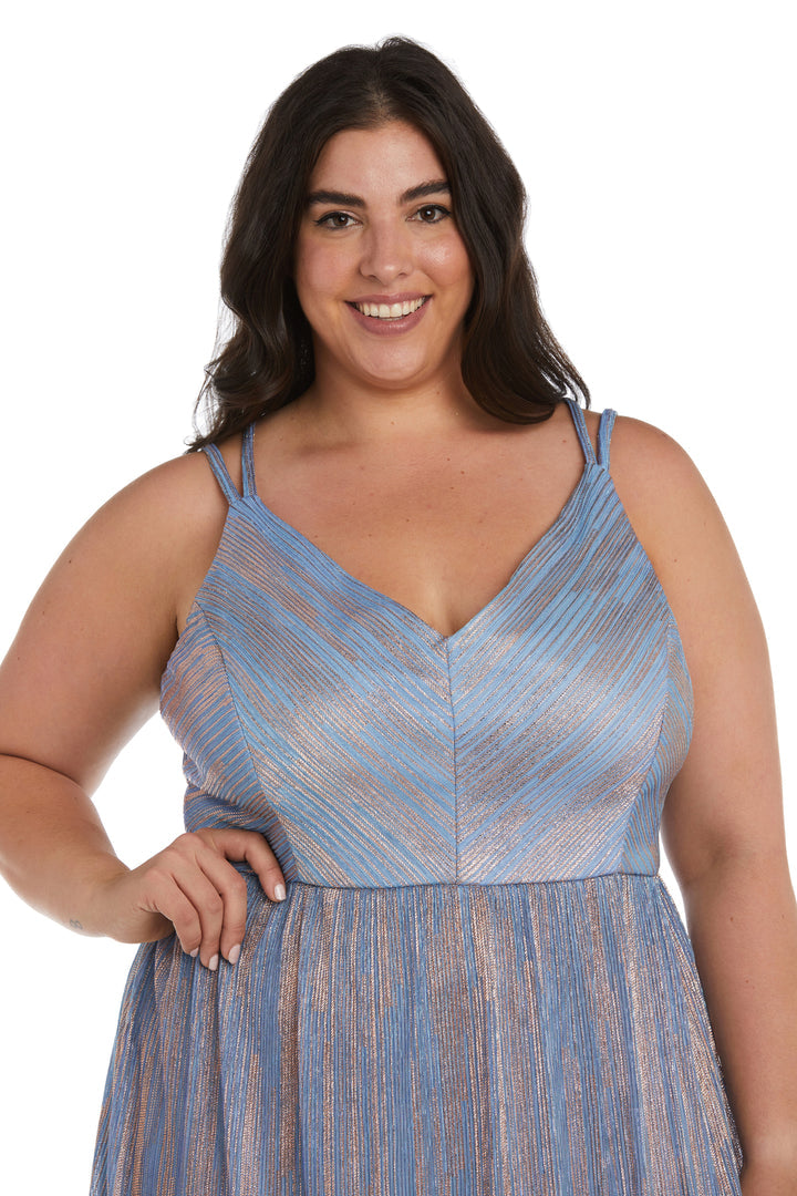 Plus Size Dresses Long Shimmer Formal Plus Size Evening Dress Blue