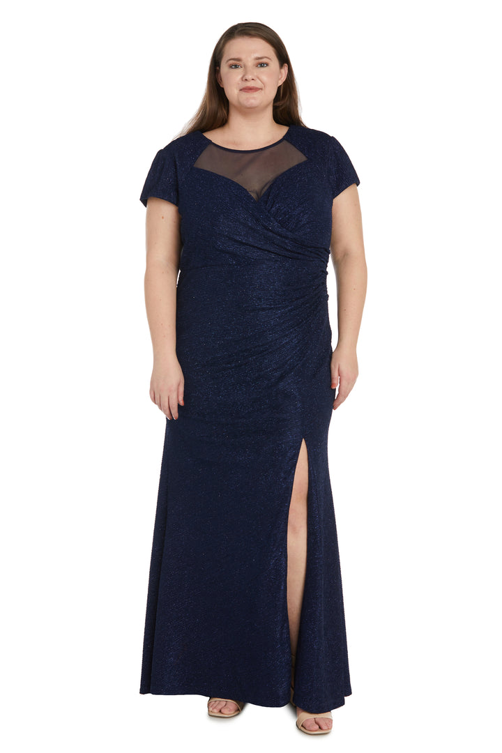 Plus Size Dresses Long Glitter Formal Plus Size Mother of the Bride Dress Navy
