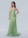 Prom Dresses Long Formal Glitter Corset Prom Dress Green
