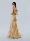 Prom Dresses Long Formal Glitter Corset Prom Dress Gold