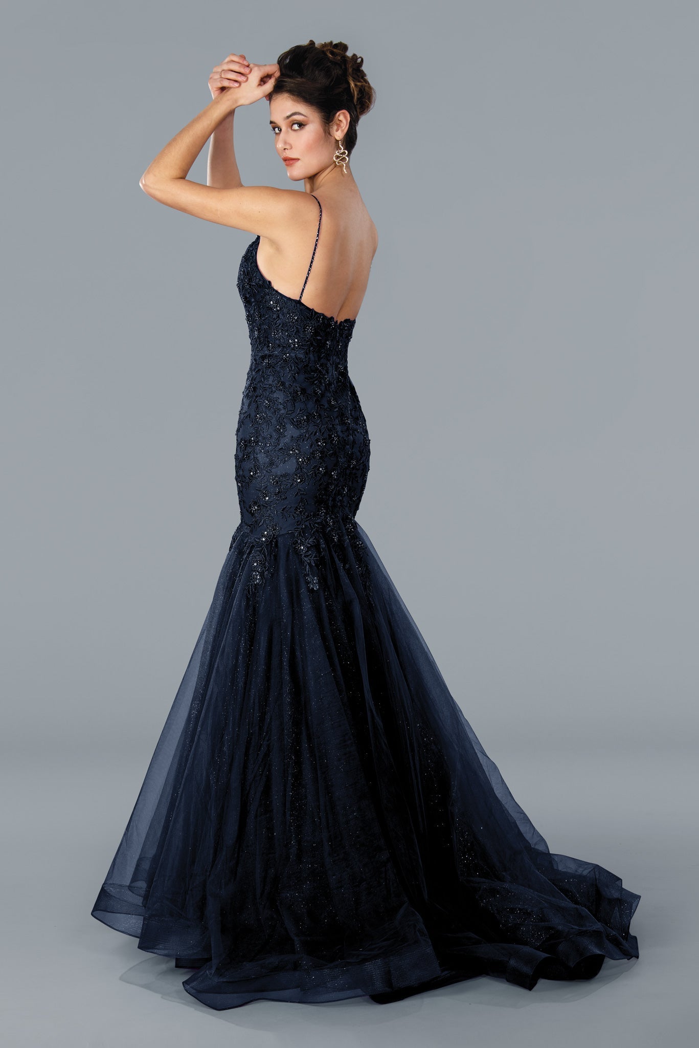 Prom Dresses Prom Glitter Long Formal Dress Navy