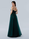 Prom Dresses A Line Long Formal Glitter Lace Prom Dress Emerald Green