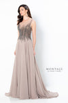 Formal Dresses Long Beaded Bodice Formal Evening Dress Taupe