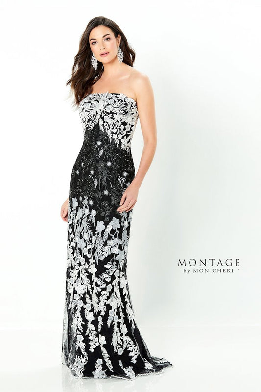 Formal Dresses Long Lace Detail Formal Dress Black/White/Multi