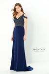 Formal Dresses Beaded Gown Long Bodice Formal Dress  Navy Blue