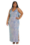 Plus Size Dresses Long Evening Seqiun Formal Dress Champagne/Blue