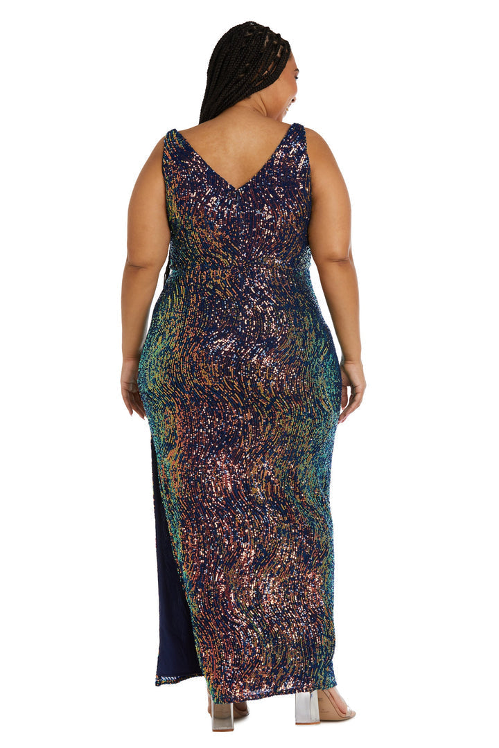 Plus Size Dresses Long Evening Seqiun Formal Dress Navy/Rainbow