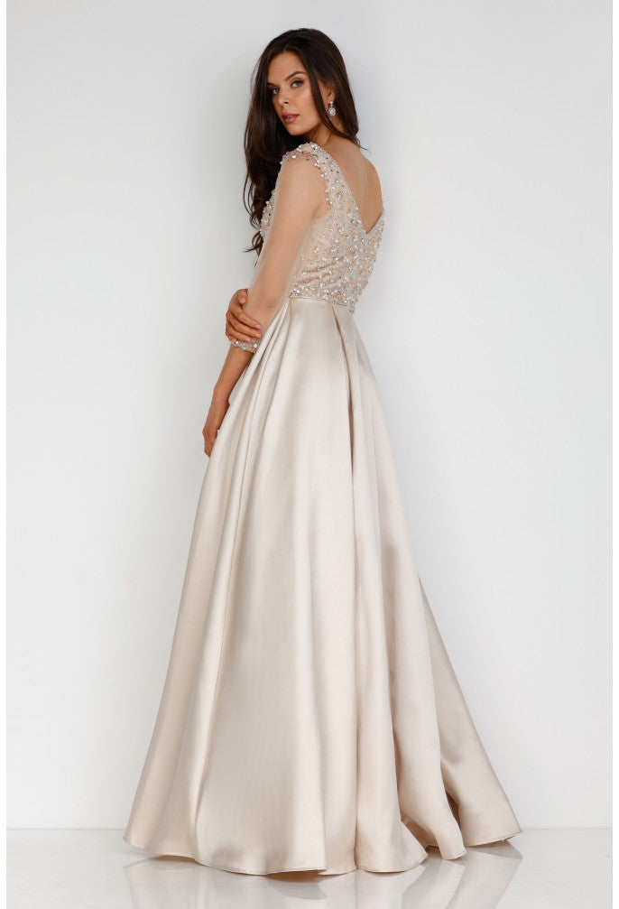 Formal Dresses Long Formal Beaded Evening Dress Champagne