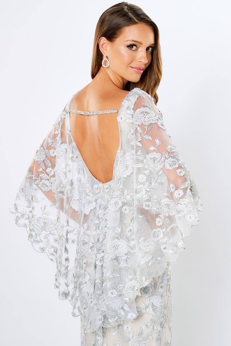 Formal Dresses Long Evening Beaded Floral Lace Formal Dress Silver/Nude