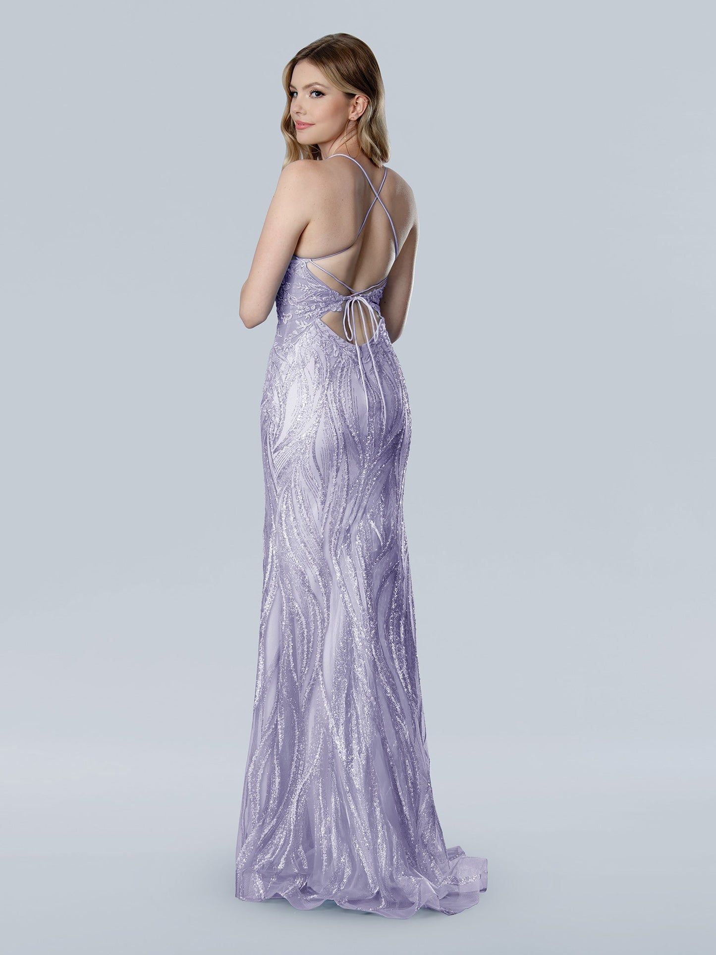 Prom Dresses Long Formal Slit Fitted Evening Prom Dress Lilac