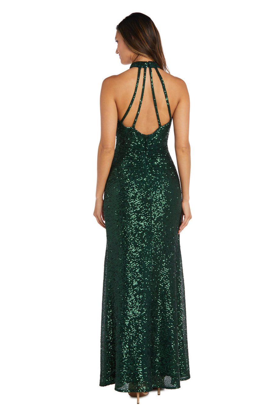 Formal Dresses Long Halter Sequin Evening Formal Dress Hunter