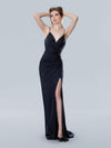 Prom Dresses Glitter Long Formal Slit Prom Dress Black