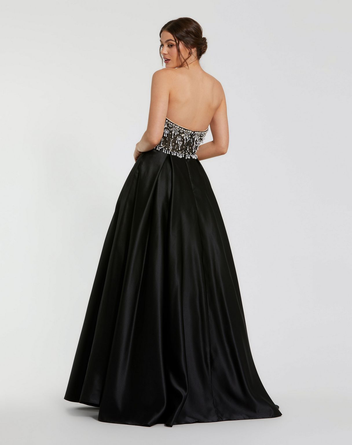 Prom Dresses Beaded Long Formal Prom Dress Black Ivory