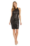 Cocktail Dresses Sequin Short Cocktail Petite Dress Black/Nude