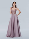 Prom Dresses A Line Long Corset Formal Sequin Prom Dress Rose