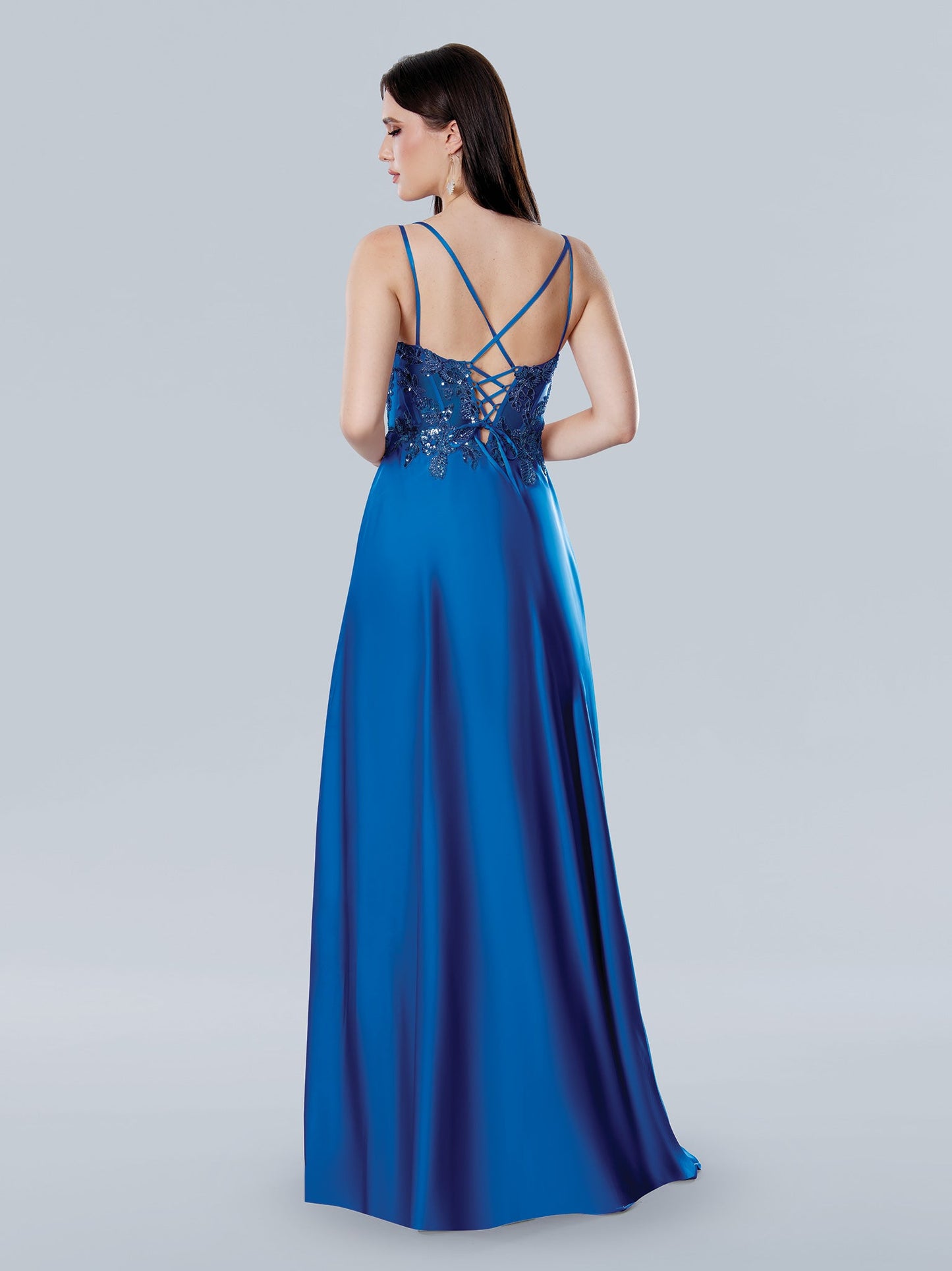 Prom Dresses A Line Long Corset Formal Sequin Prom Dress Royal