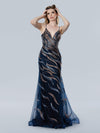 Prom Dresses Long Mermaid Formal Sequin Prom Dress Navy