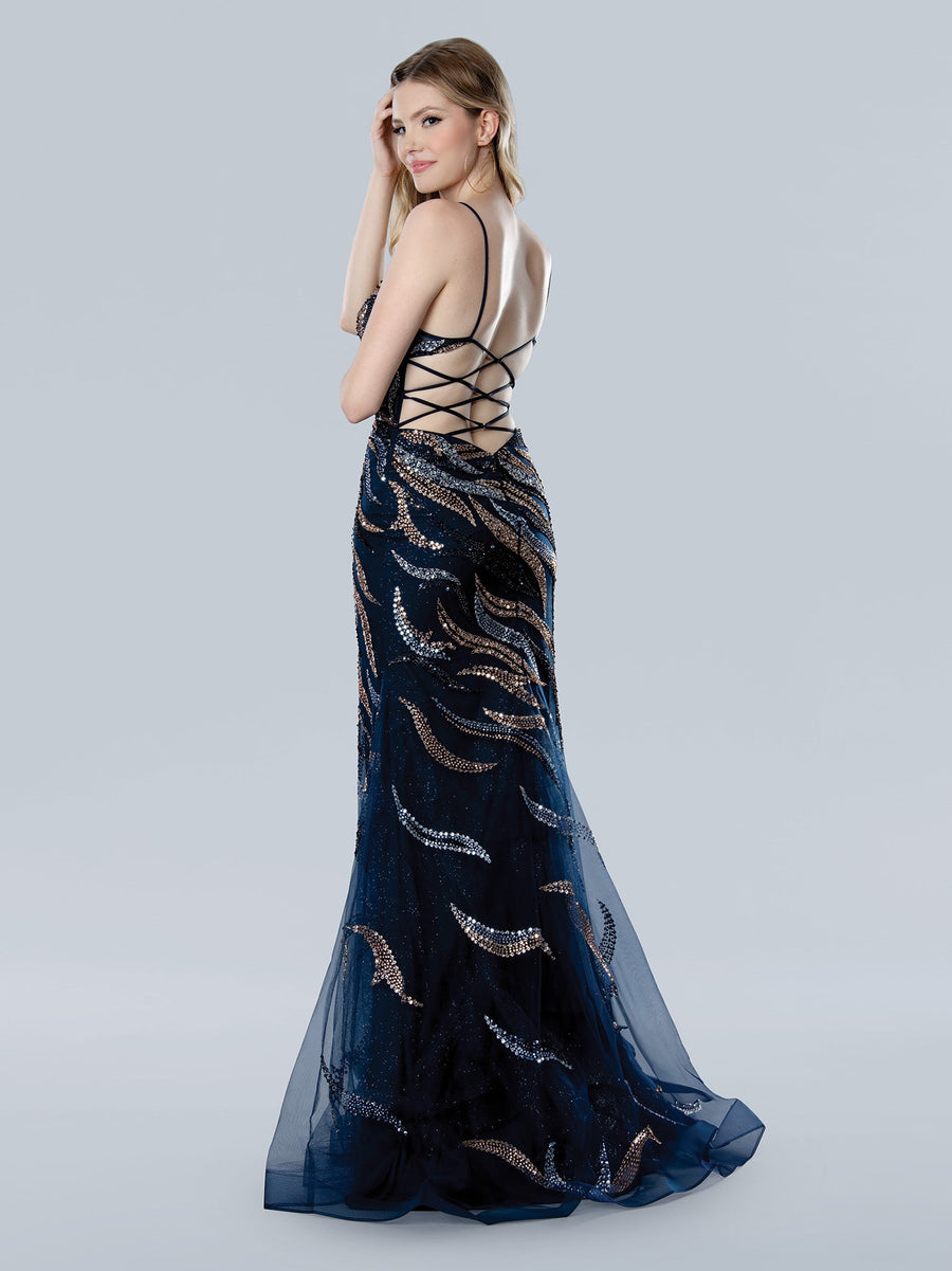 Prom Dresses Long Mermaid Formal Sequin Prom Dress Navy