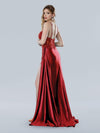 Prom Dresses Long Fitted Formal Slit Prom Dress  Red