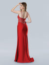 Prom Dresses Long Mermaid Fit Formal Beaded Floral Porm Dress Red