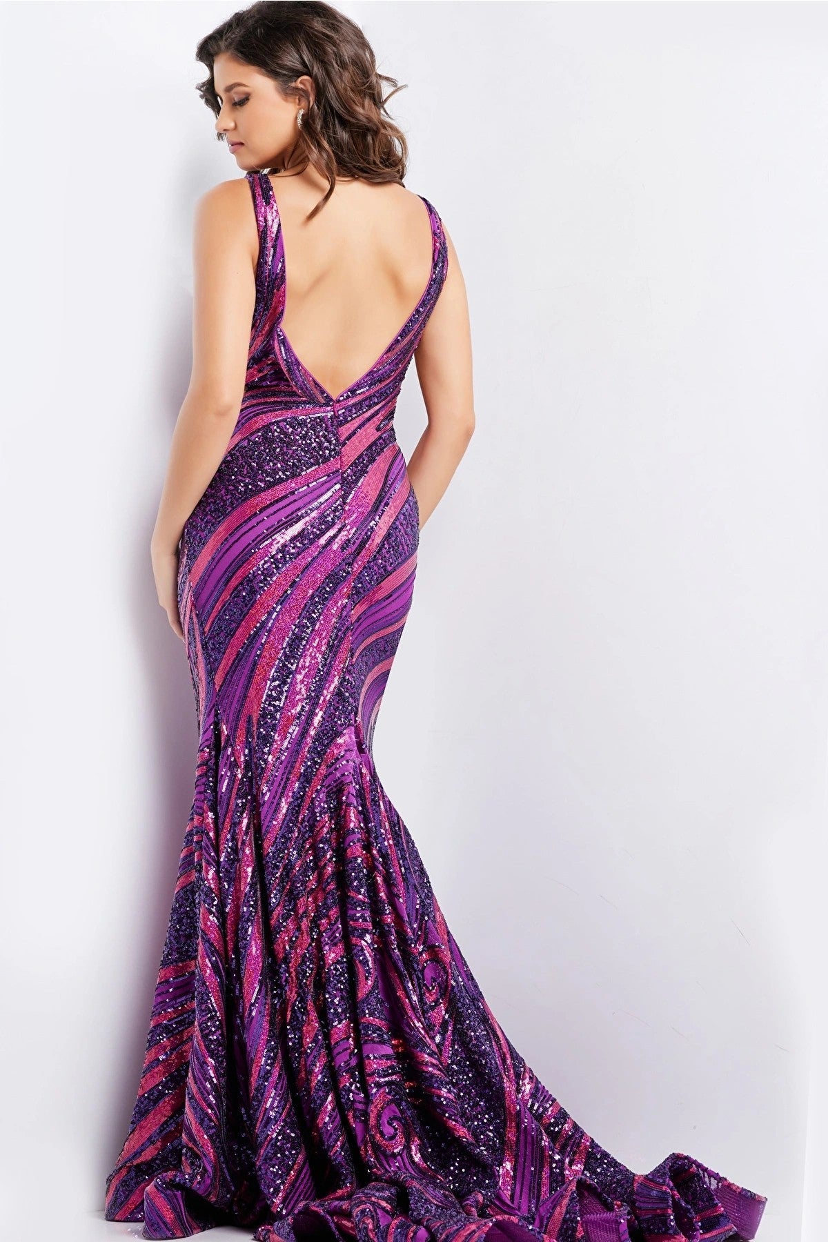 Prom Dresses Long Sleeveless Sequin Mermaid Prom Dress Purple/Fuchsia