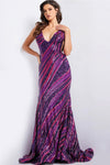 Prom Dresses Long Sleeveless Sequin Mermaid Prom Dress Purple/Fuchsia