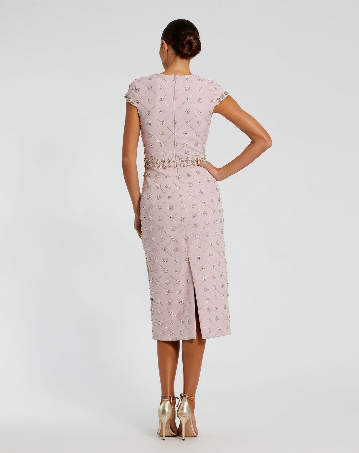 Cocktail Dresses Short Floral Beaded Cocktail Dress Mauve